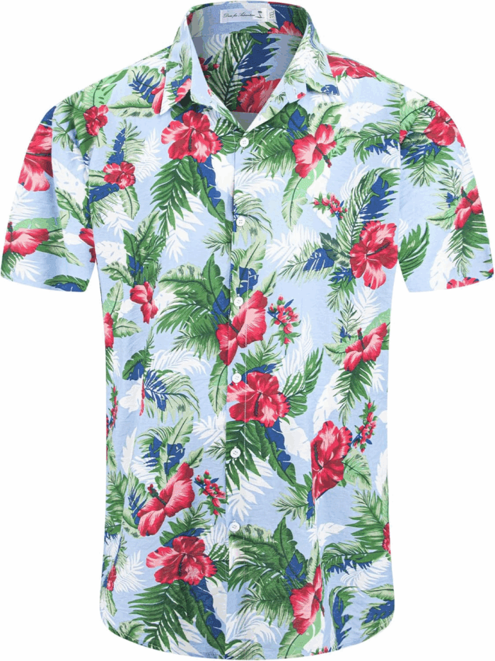 Big and Tall Men'S Hawaiian Shirt - Short Sleeve, Tropical Floral Button down Casual Summer Beach Shirt - Image 7