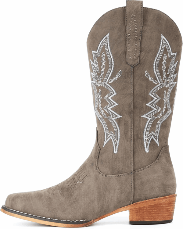 Cowboy Boots for Women Western Boots Cowgirl Boots Pull on Pointy Toe Mid Calf Boots - Image 2