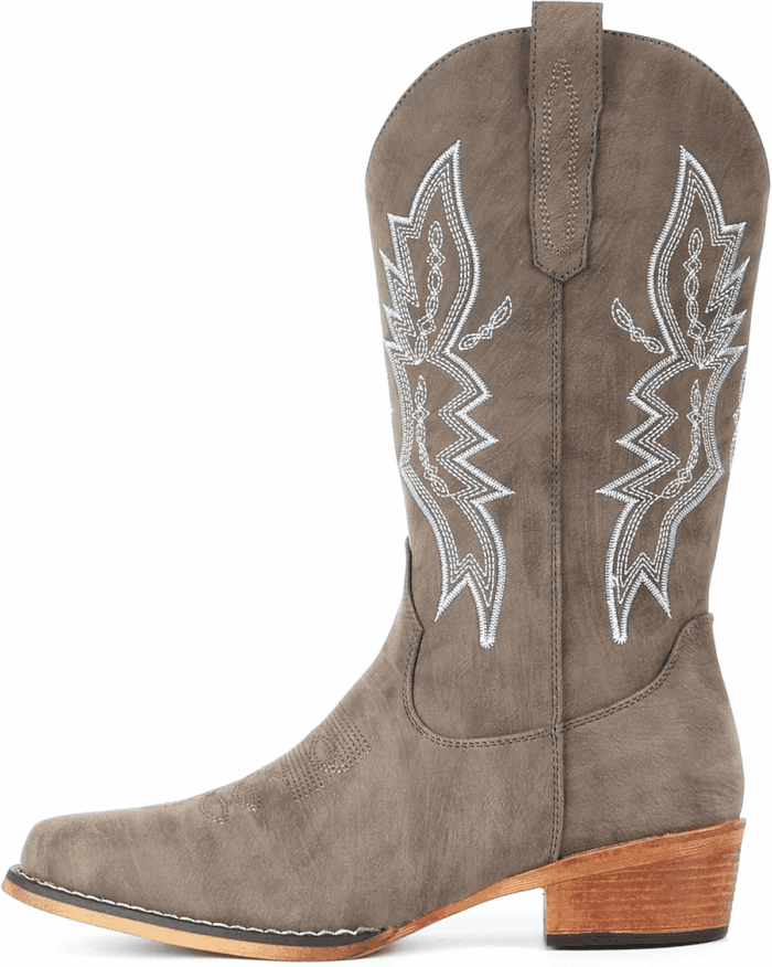 Cowboy Boots for Women Western Boots Cowgirl Boots Pull on Pointy Toe Mid Calf Boots - Image 2