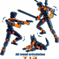 (Assembly Completed) T13 Action Figure Set, 3D Printed Toys Robo 13 Action Figure,Dummy 13 Titan 13 Action Figure (Black + Orange) - Image 5