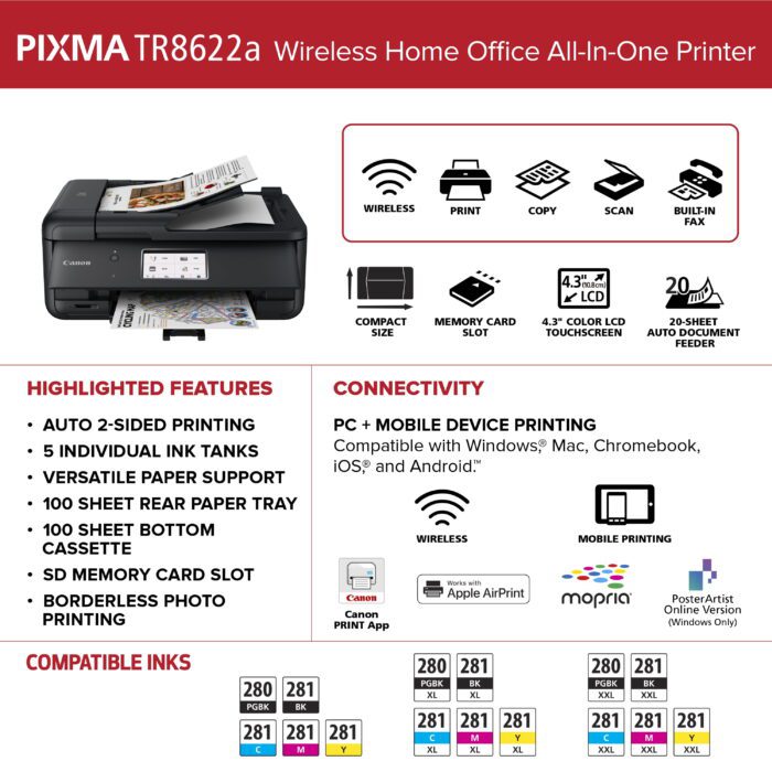 PIXMA Tr8622A Wireless Home Office All-In-One Printer - Image 6