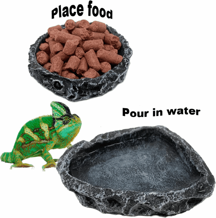 2 Pack Reptile Feeding Dish Corner Bowl, Reptile Water Dish Food Bowl, Reptile Feeding Terrarium Bowls for Bearded Dragon Lizard Frog Gecko Tortoise Hermit Crab - Image 2