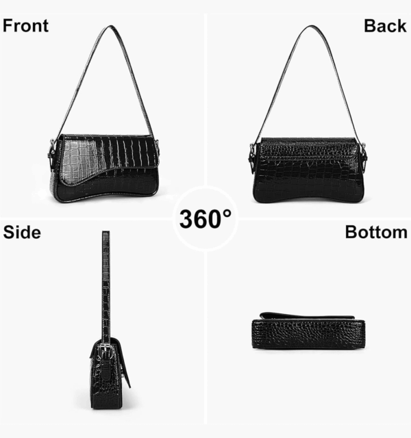 Shoulder Bag for Women Y2K Trendy Purse Vegan Leather Hobo Handbags Clutch Saddle Bag with 2 Removable Strap - Image 6