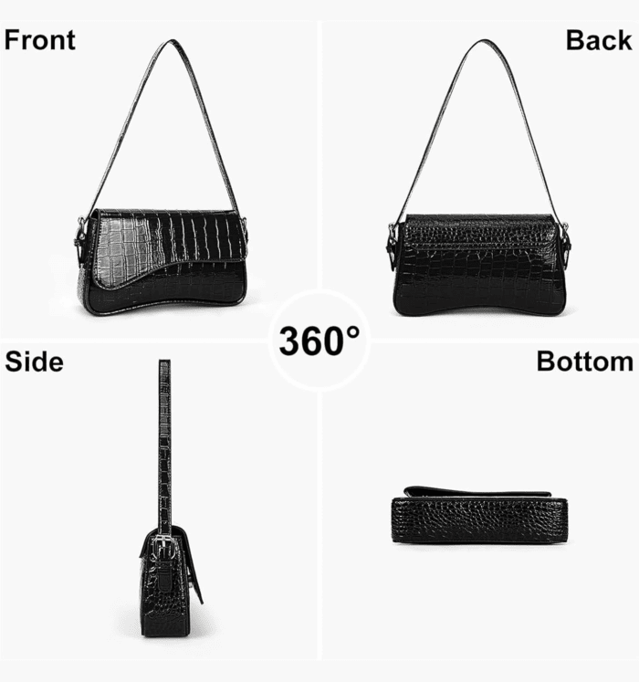 Shoulder Bag for Women Y2K Trendy Purse Vegan Leather Hobo Handbags Clutch Saddle Bag with 2 Removable Strap - Image 6