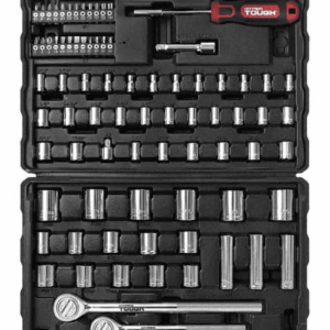 107 Piece 1/4, 3/8, 1/2 Inch Drive Socket Set for Mechanic Use