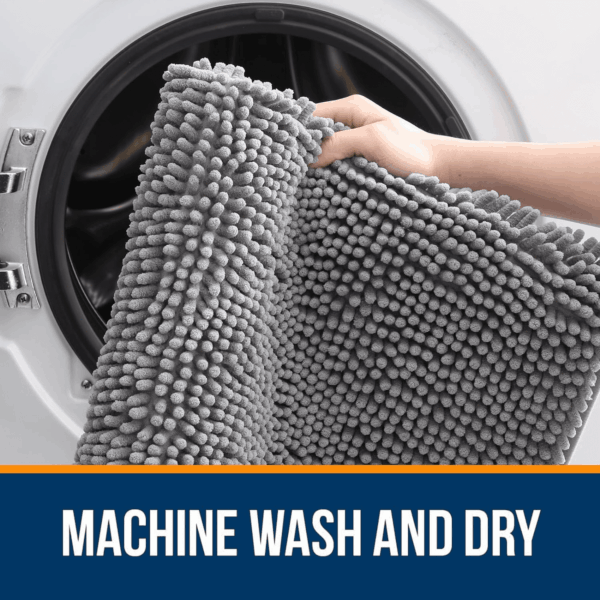 Bathroom Rugs 30X20, Extra Soft Absorbent Chenille Bath Rugs, Rubber Backing Quick Dry, Machine Washable Bath Mats for Bathroom Floor, Tub and Shower, Home Decor Accessories, Grey - Image 5