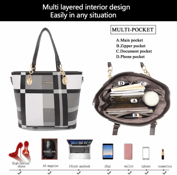Designer Purses and Handbags for Women Satchel Shoulder Bag Tote Top Handle Bag - Image 6