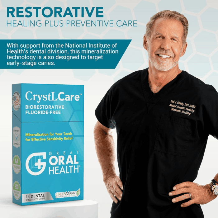 Crystlcare Tooth Sensitivity Treatment for Rapid and Long Lasting Relief for Adults & Kids – Sensitive Teeth Dental Strips for Hydroxyapatite Enamel Remineralization & Tooth Enamel Repair (14 Count) - Image 6