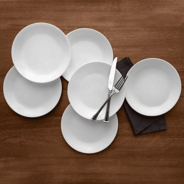 Chip Resistant Dinnerware Set 0 & Frost White Lunch Plate Set for 6 | 8.5 Inch Eco-Friendly round Lunch or Dinner Plates Are Dishwasher Safe - Image 6