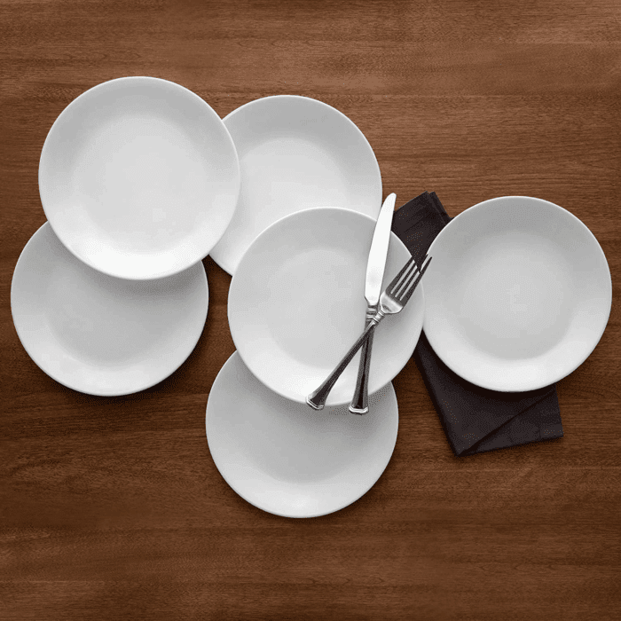 Chip Resistant Dinnerware Set 0 & Frost White Lunch Plate Set for 6 | 8.5 Inch Eco-Friendly round Lunch or Dinner Plates Are Dishwasher Safe - Image 6