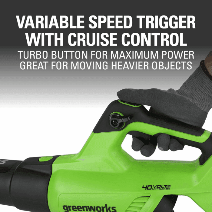 40V 20" Cordless Lawn Mower (Push), Axial Leaf Blower (500 CFM / 120 MPH),12" String Trimmer with 2 Batteries(5Ah+2Ah) and Chargers - Image 9