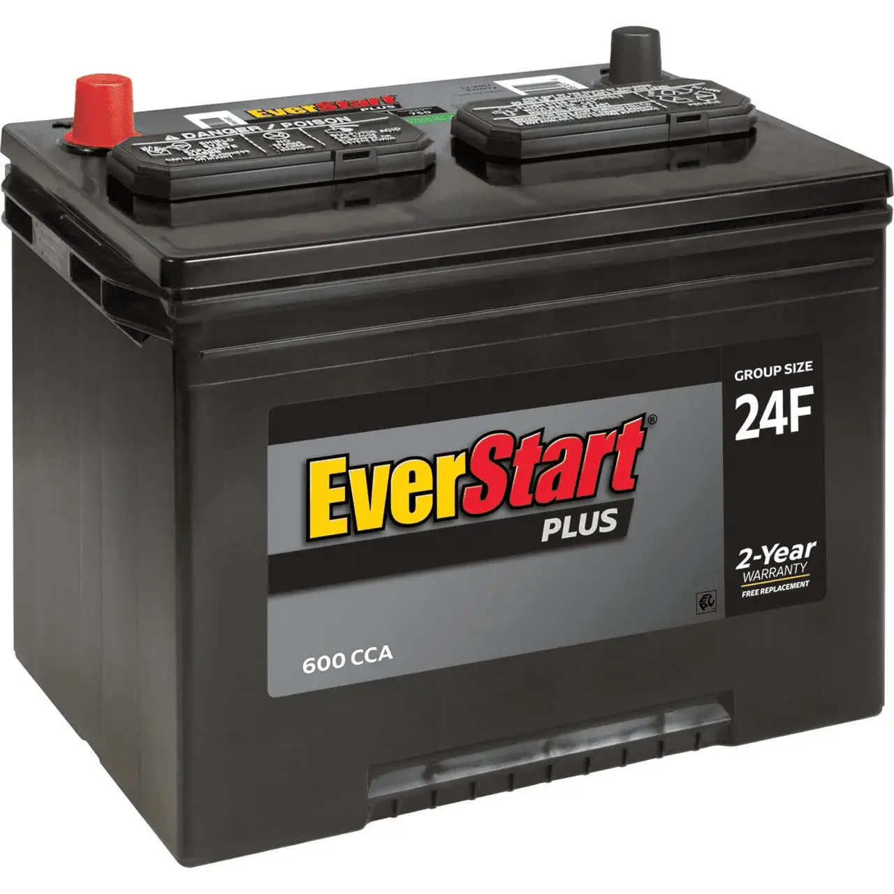 plus Lead Acid Automotive Battery, Group Size 24F 12 Volt, 600 CCA - Image 2