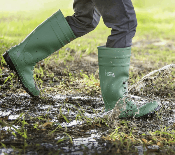 Men'S Steel Toe Rain Boots PVC Rubber Boots, Waterproof Garden Fishing Outdoor Work Boots, Durable Slip Resistant Knee Boots for Agriculture and Industrial Working - Image 4