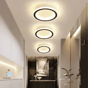 Modern Led Ceiling Light round Ceiling Lamp Acrylic Flush Mount Ceiling Lamp Fixture for Bedroom Kitchen Hallway Entry, Warm White