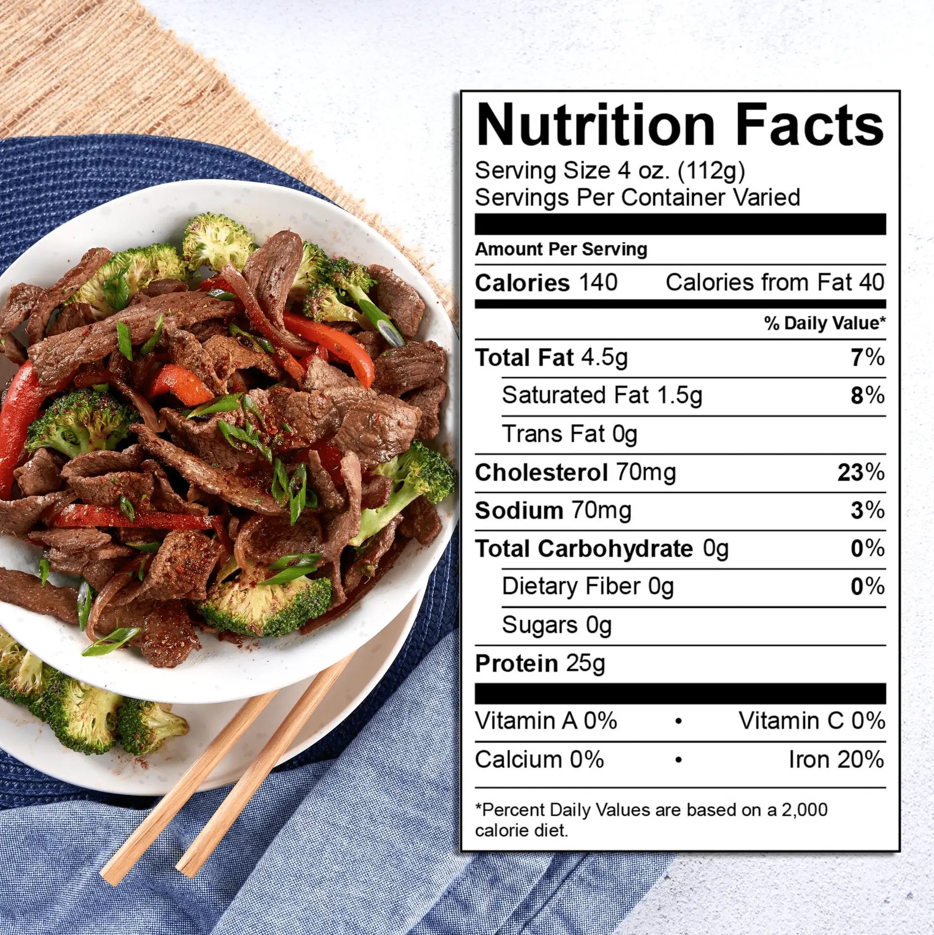 Bottom round Beef for Stir Fry, Tray, Fresh, 0.6 - 1.12 Lb - Image 5
