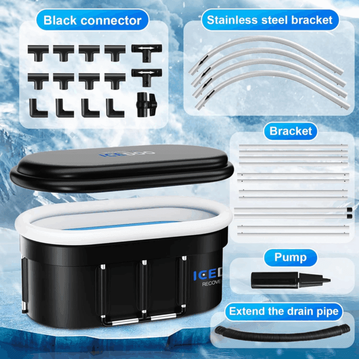 Upgraded 132 Gal XXL Large Oval Ice Bath with Air Ring, Multi-Layered Portable Cold Plunge Tub for Athletes, Foldable & Inflatable Full-Body Cold Tub Recovery at Home, Outdoors,Gym Use - Image 7