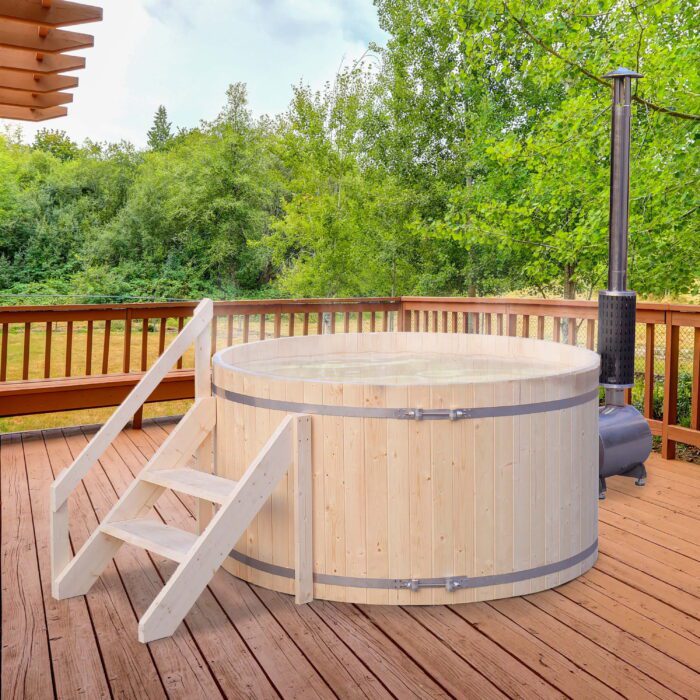 PEWSHTUB Pine Hot Tub and Ice Bath 4-5 Person with Wood-Fired Heater - Image 5