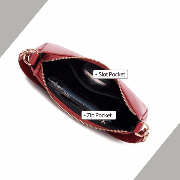Shoulder Bag for Women with 2 Removable Straps and Zipper Closure Crossbody Bags Clutch Tote Handbags Purses - Image 4
