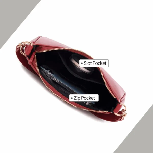 Shoulder Bag for Women with 2 Removable Straps and Zipper Closure Crossbody Bags Clutch Tote Handbags Purses - Image 4