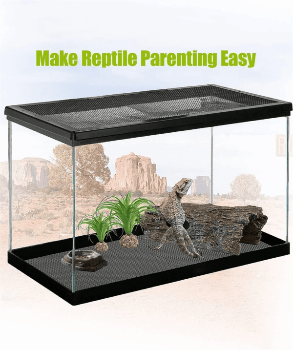 Reptile Carpet Reptile Substrate Floor Reptile Terrarium Mat Liner Durable and Dirt Resistant Reptile Carpet for Leopard Gecko Lizard Bearded Dragon Tank Accessories(Black) - Image 7