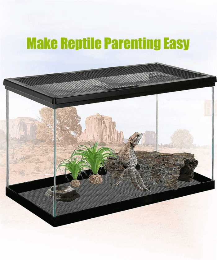 Reptile Carpet Reptile Substrate Floor Reptile Terrarium Mat Liner Durable and Dirt Resistant Reptile Carpet for Leopard Gecko Lizard Bearded Dragon Tank Accessories(Black) - Image 7