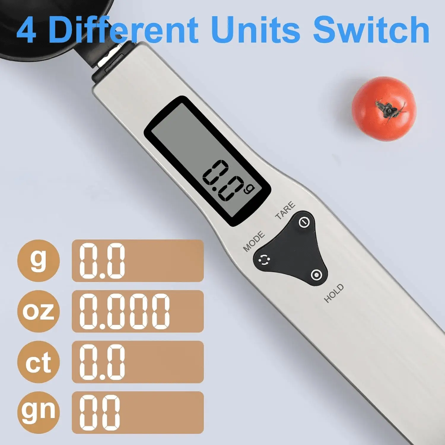 Kitchen Spoon Scale Digital Food Scale Weighing Tools Household LCD Display,500G/0.1G ,Support Unit G/Oz/Gn/Ct - Image 2
