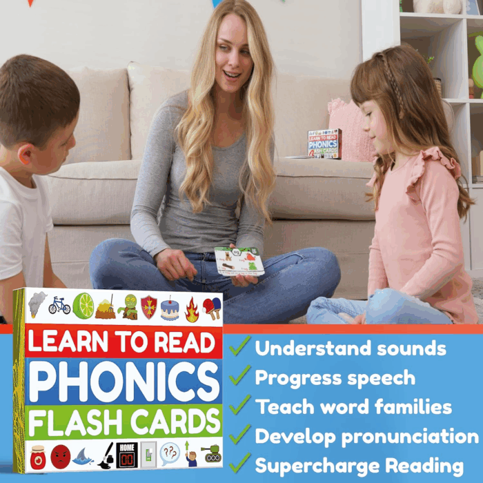 Phonics Flash Cards - Learn to Read in 20 Stages - Digraphs CVC Blends Long Vowel Sounds - Games for Kids Ages 4-8 Kindergarten First Second Grade Homeschool Educational Study Activity - Image 5