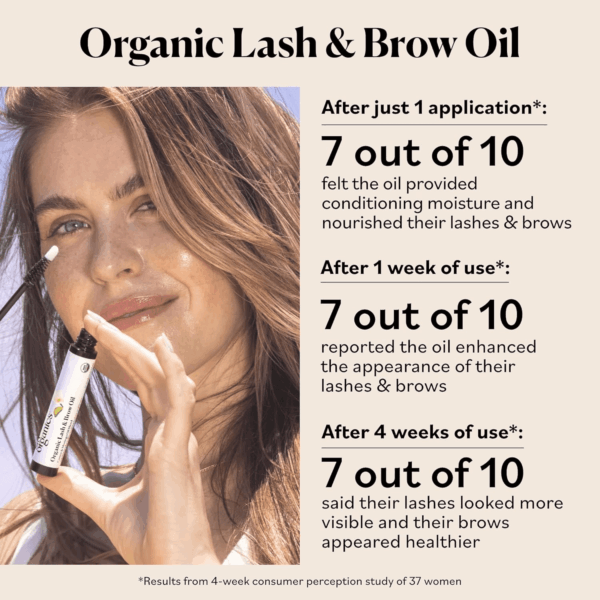 - Organic Lash & Brow Oil & Applicator - Eyelash Serum - Castor Oil Organic - Moringa, Amla, Vitamin E - Lashes, Eyebrows - Hair Oil - Self Care, Beauty - Gifts for Women - .4 Fl Oz, 12Ml - Image 6