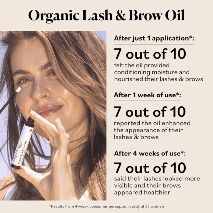 - Organic Lash & Brow Oil & Applicator - Eyelash Serum - Castor Oil Organic - Moringa, Amla, Vitamin E - Lashes, Eyebrows - Hair Oil - Self Care, Beauty - Gifts for Women - .4 Fl Oz, 12Ml - Image 6