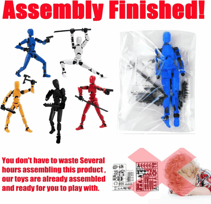 Titan13 Action Figure, Dummy Robot 13 Action Figure, 3D Printed Multi-Jointed Movable  Creative Gifts for Kids Adults with 3 Hand-Shapes, 4 Weapons(5Pcs) - Image 2
