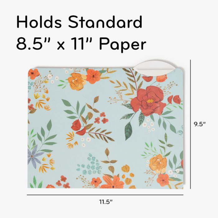 Decorative File Folders, 9 Count, Midnight Blossom, 1/3-Cut Tabs, Letter Size - Image 6