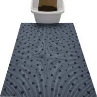 Original Cat Litter Mat, Contains Mess from Box, Protects Floors, Urine-Proof, Machine Washable, Soft on Kitty Paws, Absorbent, Waterproof (USA Made, Recycled Content) (28”X36”)(Greystripepaw)