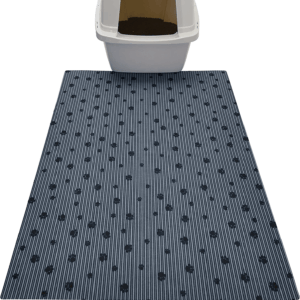 Original Cat Litter Mat, Contains Mess from Box, Protects Floors, Urine-Proof, Machine Washable, Soft on Kitty Paws, Absorbent, Waterproof (USA Made, Recycled Content) (28”X36”)(Greystripepaw)