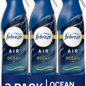 Air Mist Air Freshener Spray, Odor-Fighting Room Spray, Air Fresheners for Home and Bathroom and Kitchen, Aerosol Can, Ocean Scent, 8.8Oz, 3 Count