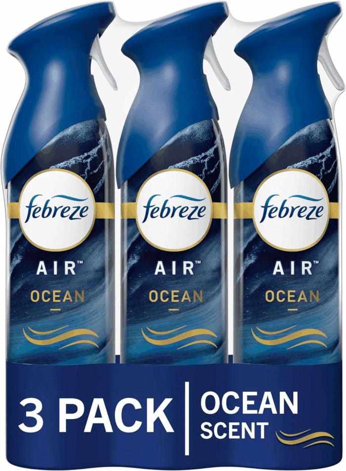 Air Mist Air Freshener Spray, Odor-Fighting Room Spray, Air Fresheners for Home and Bathroom and Kitchen, Aerosol Can, Ocean Scent, 8.8Oz, 3 Count