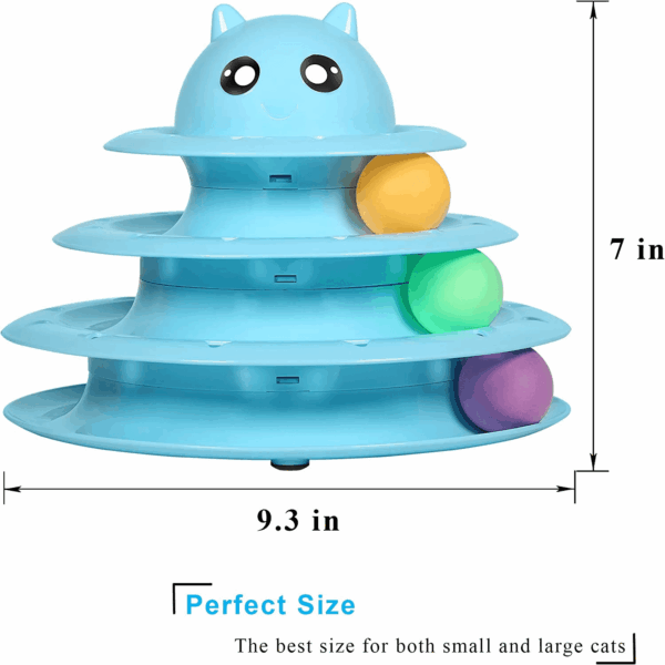 Cat Toy Roller 3-Level Turntable Cat Toys Balls with Six Colorful Balls Interactive Kitten Fun Mental Physical Exercise Puzzle Kitten Toys - Image 2