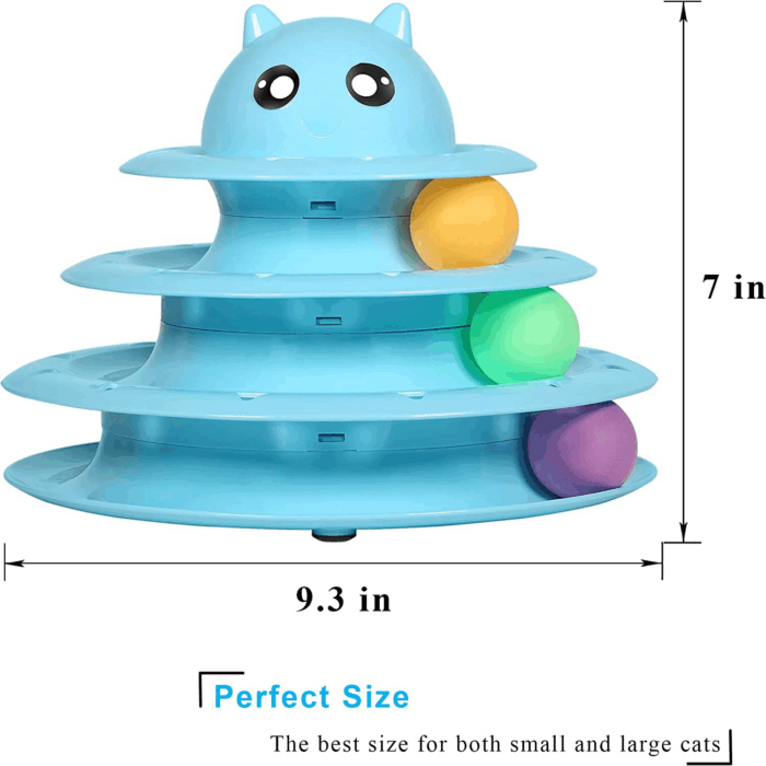 Cat Toy Roller 3-Level Turntable Cat Toys Balls with Six Colorful Balls Interactive Kitten Fun Mental Physical Exercise Puzzle Kitten Toys - Image 2
