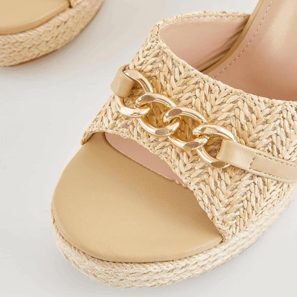 Women'S Wedge Sandals Platform Espadrille Heel Chain Slip on Casual Summer Slides - Image 3