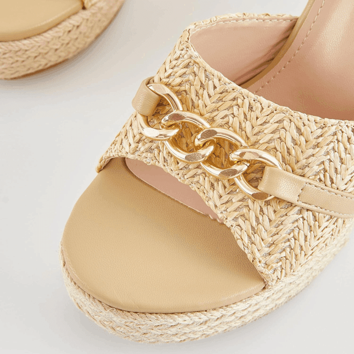 Women'S Wedge Sandals Platform Espadrille Heel Chain Slip on Casual Summer Slides - Image 3