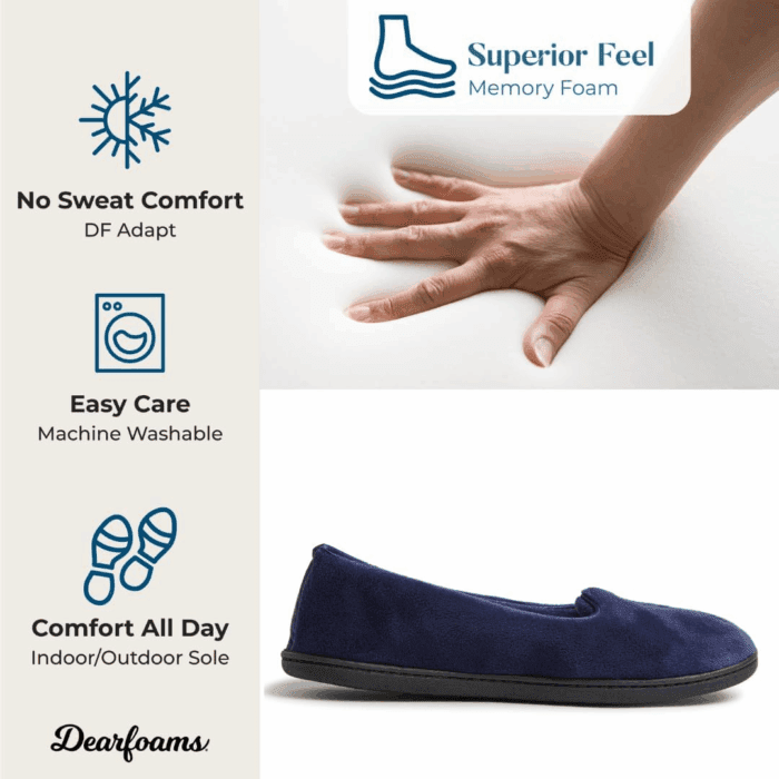 Women'S Cozy Memory Foam Indoor Rebecca Closed Back House Ballet Slipper with Wide Widths - Image 5