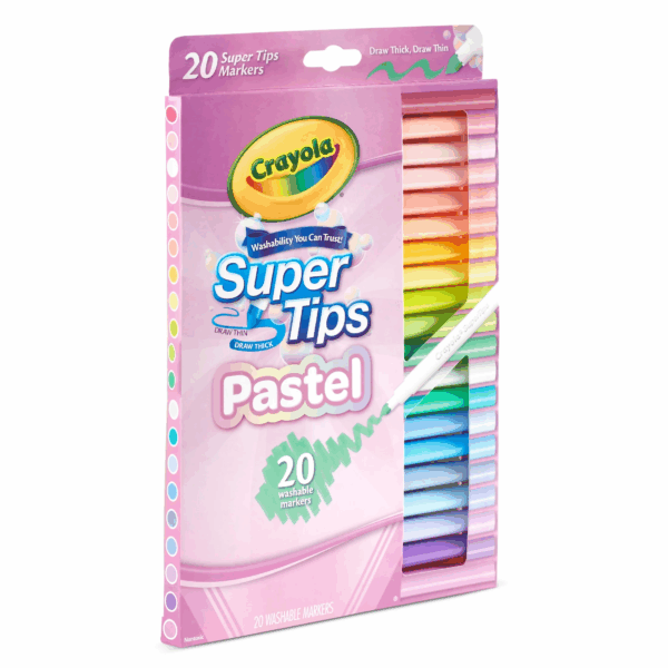 Supertips Pastel Markers (20Ct), Easter Basket Stuffers, Washable Cute Markers, Kids Easter Gift Ages 4+ - Image 4