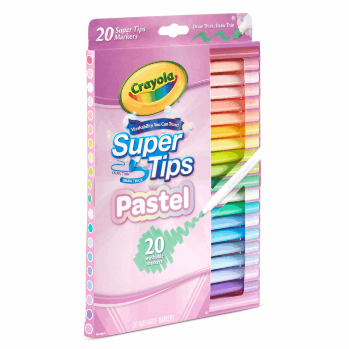 Supertips Pastel Markers (20Ct), Easter Basket Stuffers, Washable Cute Markers, Kids Easter Gift Ages 4+ - Image 4