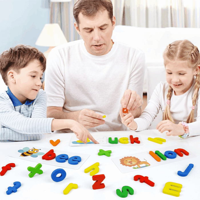 Alphabet ABC Learning Educational Toys for 2 3 4 5 Years Old Boys Girls, Wooden Puzzle Flash Cards Preschool Activity Letter Matching Games for Kids Toddlers - Image 4