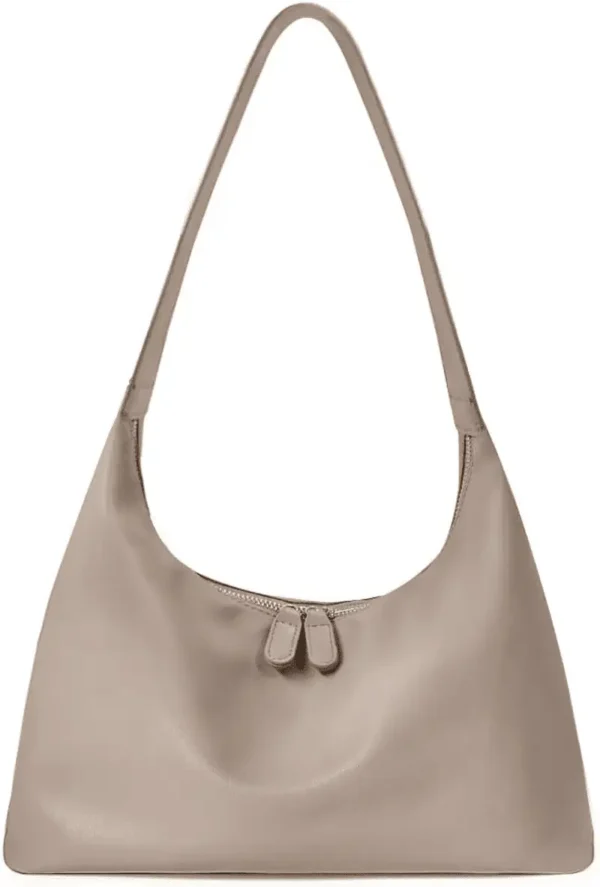 Leather Hobo Bags for Women Small Soft Shoulder Purse Slouchy Tote Handbags with Double Zipper Design 2025