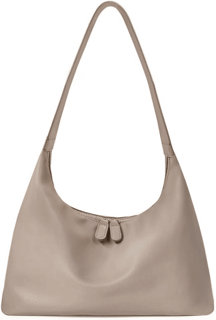 Leather Hobo Bags for Women Small Soft Shoulder Purse Slouchy Tote Handbags with Double Zipper Design 2025