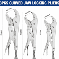 5-Piece Locking Pliers Set, Pliers Tool Set, Vice Grips with Chrome-Vanadium Steel, 5/7/10 Inch Curved Jaw Pliers, 6.5/9 Inch Long Nose Pliers - Image 5