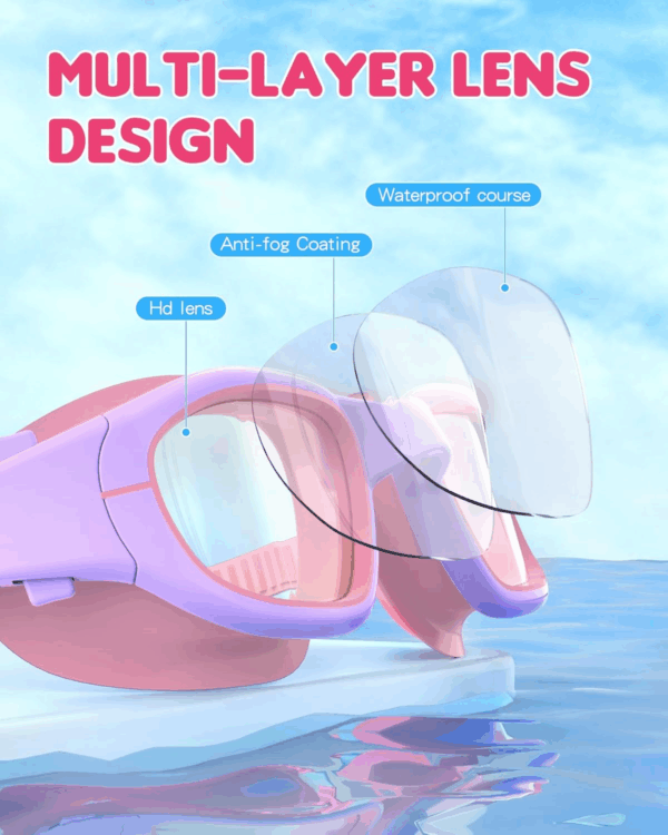 Kids Swim Goggles,Swimming Goggles for Kids 6-14, Anti-Fog UV Protection Pool Glasses for Boys Girls - Image 3