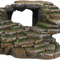 Reptology Shale Scape Step Ledge & Cave Hideout – Basking Area - Decorative Resin for Aquariums & Terrariums – Great for Reptiles, Amphibians, and Fish – Medium