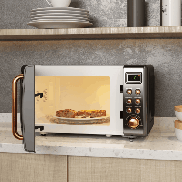 0.7Cu.Ft Retro Countertop Microwave Oven 700W LED Display Glass Turntable New - Image 3