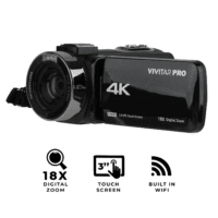 4K HD Digital Video Camera with Wifi, Built in Night Vision, and 3" Touch Rotational Display - Image 3